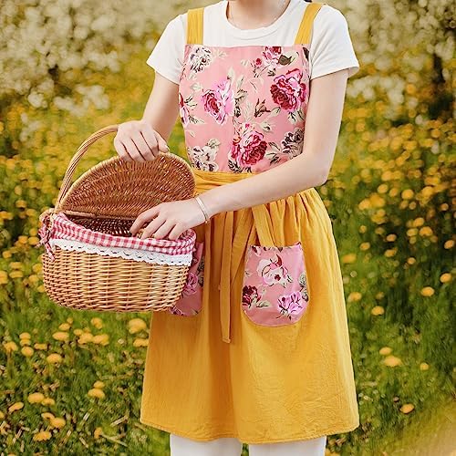 Pinknoke Vintage Pinafore Aprons for Women with Pockets for Kitchen