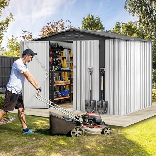 DWVO 7x5FT Outdoor Storage Shed with Secure Entrances & Air Circulation