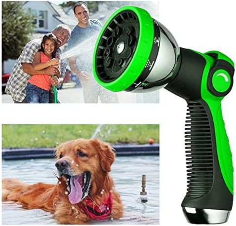 Garden Hose Nozzle Spray Nozzle,10 Hose Metal Duty Watering Patterns Thumb Control On Off Valve, High Pressure Nozzle Sprayer for Watering Plants, Car Wash,Cleaning,Showering Pets