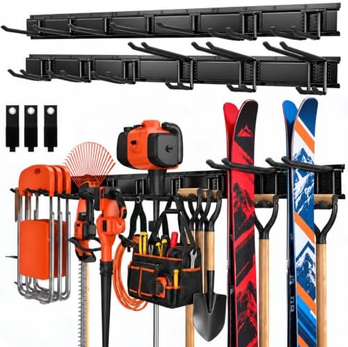 Ski Rack 99"Garage Tool Organizer Wall Mount 1000 lbs Garden Tool Organizer