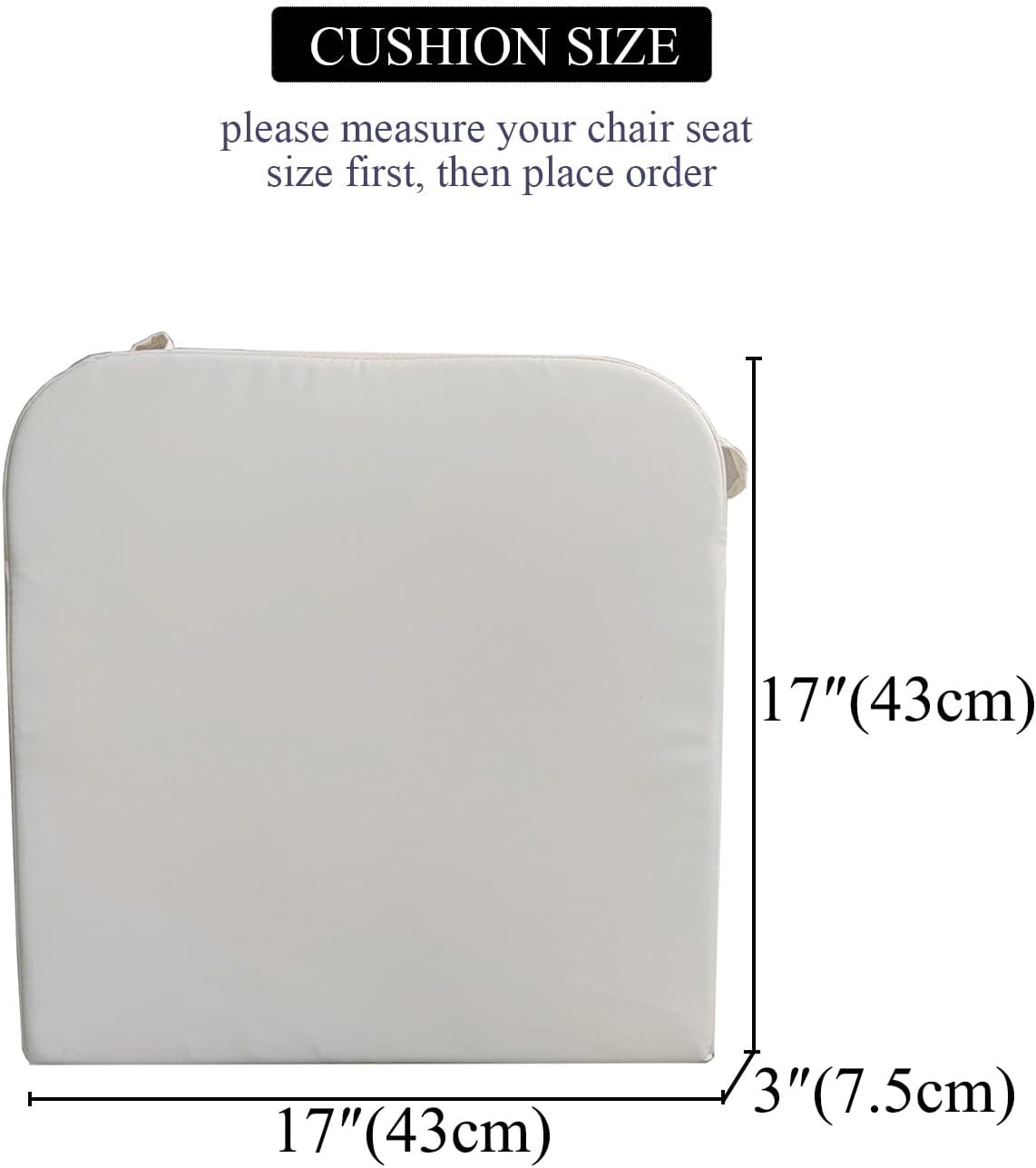 17 x 17 Inch Outdoor Seat Cushions for Patio Furniture with Non Slip and Ties Waterproof & UV Resistant Round Corner Outdoor Chair Cushions Replacement Set of 2, Beige