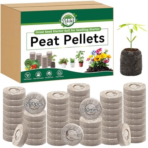 200 Pcs 30mm Peat Pellets Block Potting Soil for Gardenrs, Vegetables, Herb