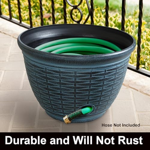 Liberty Garden 1920-N Wicker High Density Resin Garden Hose Pot