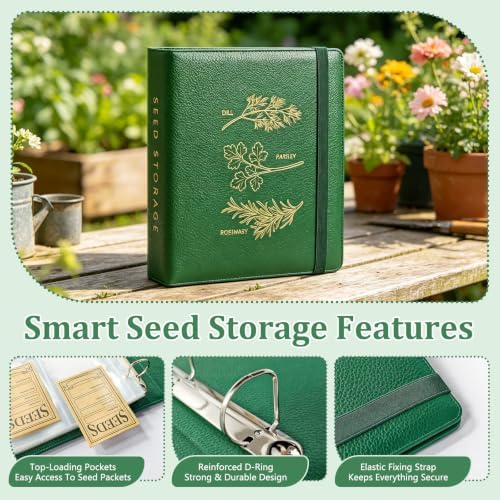 Seed Storage Binder Organizer for 200 Seed Packets 50 Sheets