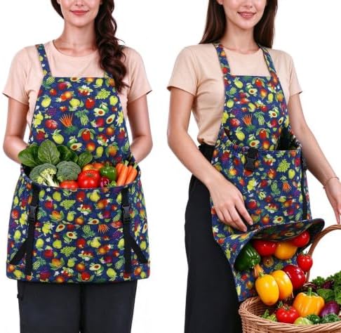 Harvest Apron with Pockets for Women and Men Garden Produce Gathering Pouch