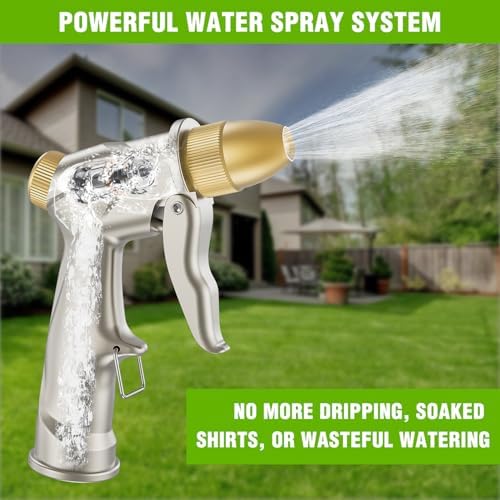 Garden Hose Nozzle Heavy Duty, Brass Water Hose Sprayer for Outdoor