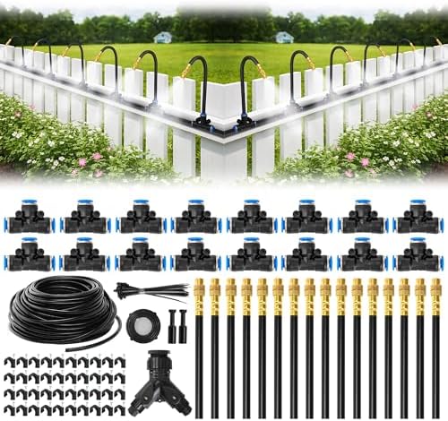 100FT Drip Irrigation System with 360° Adjustable Copper Nozzles