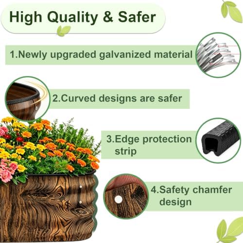 Galvanized Raised Garden Bed Outdoor 4x2x1 ft 2 Pack Oval Brown