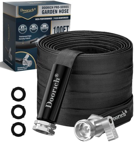 100ft Garden Hose, Ultra Lightweight Flat Water Hose with Valve
