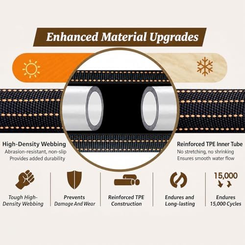 100FT Flexible Garden Hose & 10Modes Nozzle,Lightweight Water Hose,Kink-Free,All-Weather 3/4 in. Hose for RV,Boat,Car Wash,Garden,Yard,Camper,Outdoor (100Ft,Orange-Black)