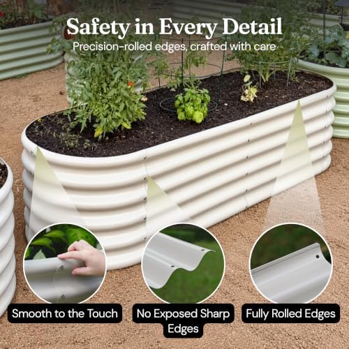 30" Extra Tall Raised Garden Bed, 6x2x2.5 ft Galvanized Planter Box