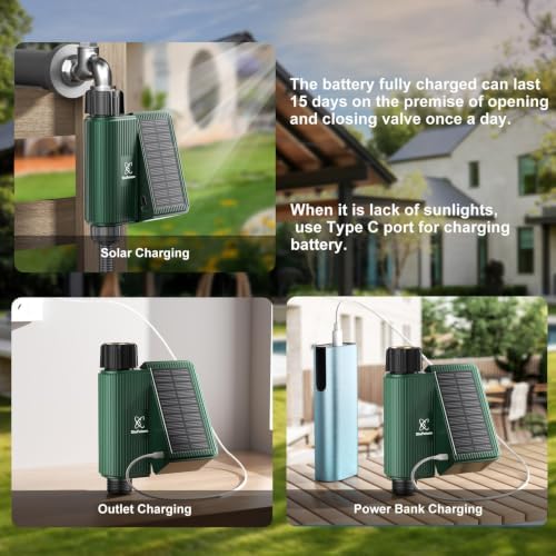 Solar WiFi Water Timer for Garden Hose, APP Smart Sprinkler Controller