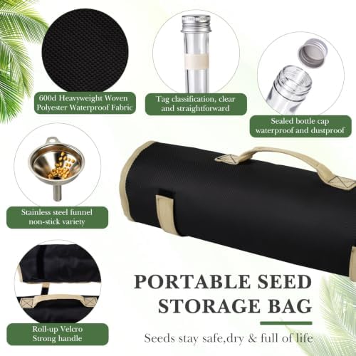 Seed Storage Organizer with 48 Reusable 38ml Bottles &160 Labels saving kit