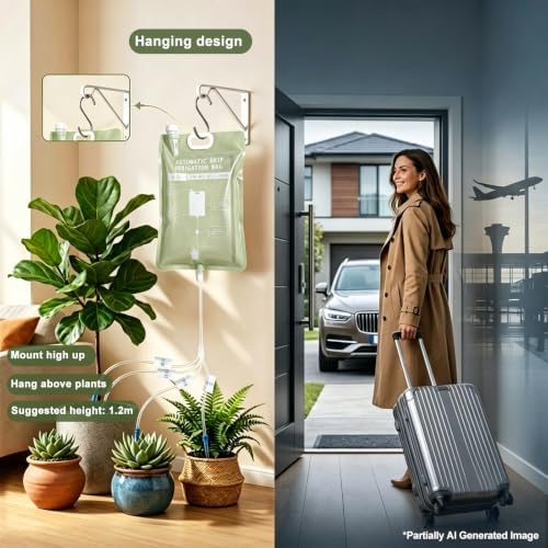 3Pcs 6.5L Automatic Vacation Plant Waterer Bag,Plant Self Watering Devices