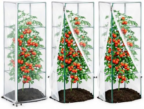 Garden Bird Netting, 3 Pack Tomato Cage Netting with Zipper, 18" x 60"