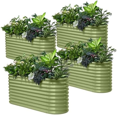 4 Pcs 6x2x2.5 ft Raised Garden Bed, 30" Tall Galvanized Planter Box