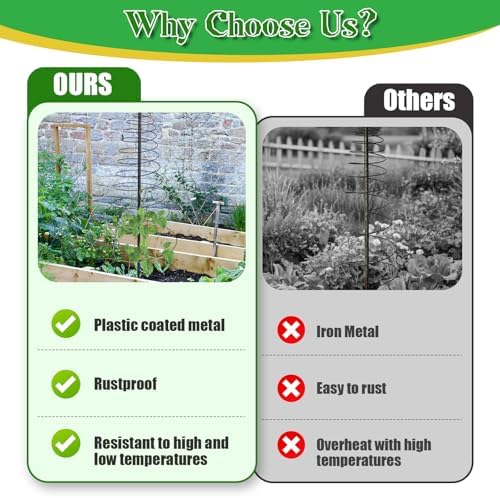 Outdoor Metal Trellis for Climbing Plants, Heavy Duty Rustproof Garden Trellis 45inch, Sturdy Plant Support for Roses, Ivy, Tomatoes, Cucumbers, Flowers 2pcs Black