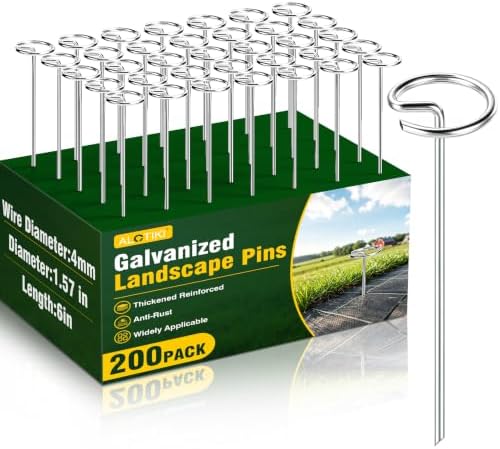 Landscape Staples, 200Pcs 6 Inch Galvanized Landscape Fabric Stakes