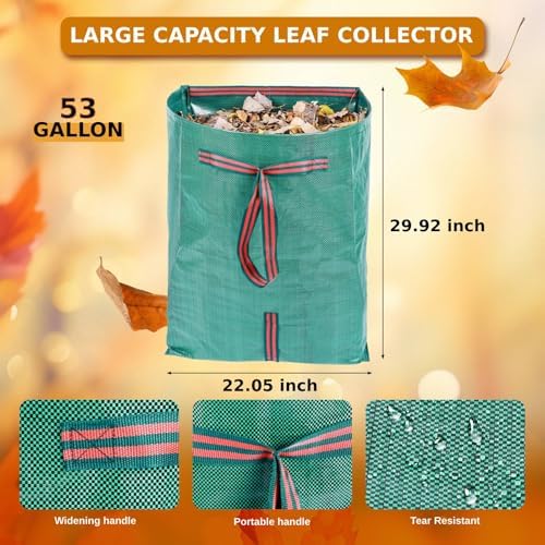 4-Pack 53-Gallon Reusable Collapsible Heavy Duty Leaf Bags