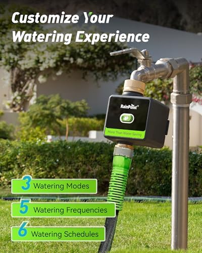 RAINPOINT WiFi Water Hose Timer with Brass Inlet&Outlet, Smart Sprinkler Timer for Watering with Gateway, WiFi Watering System for Garden, Automatic Irrigation System for Lawns and Yard