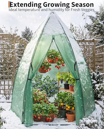 Garvee Mini Greenhouse, 54"X54"X71" Small Greenhouse for Outdoors