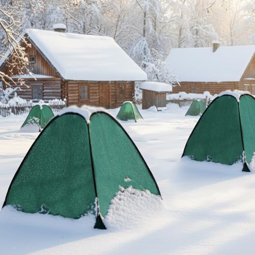4 Pcs Plant Covers Freeze Protection, 28 x 28 x 30 in, Green