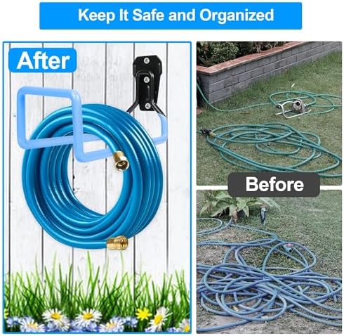 PeoMev Hose Holder Wall Mount Metal Hose Hook Garden Hose Rack