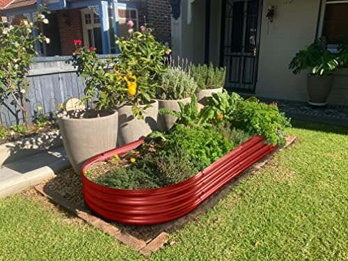 Land Guard Galvanized Raised Garden Bed Kit, Planter Boxes Outdoor, Oval Large Metal Beds for Vegetables(Brown)……