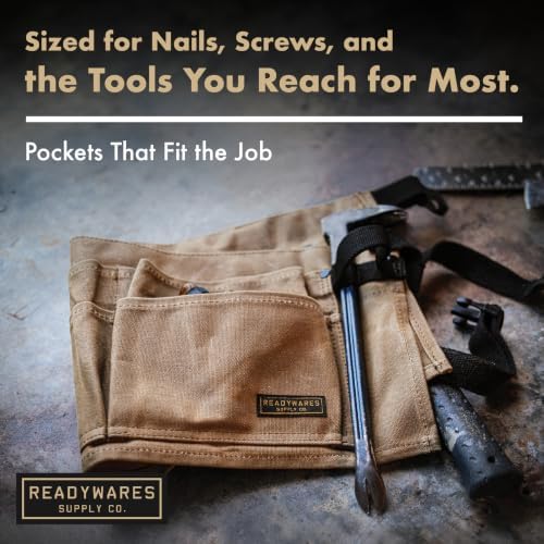 Readywares Waist Tool Apron - Carpenter Waxed Canvas Utility Apron Belt