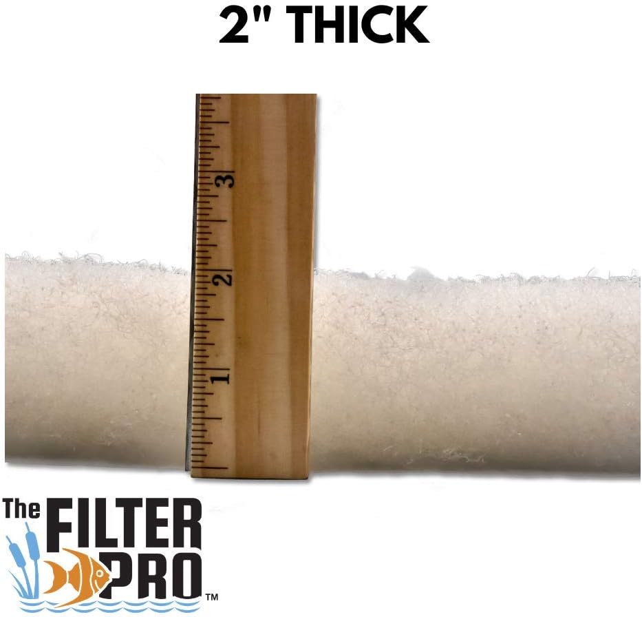Beige Coarse Filter Media, 2" Thick, 12" x 12" Pads, 5 Pack, Perfect for Aquariums, Ponds or Water Gardens, Made in USA