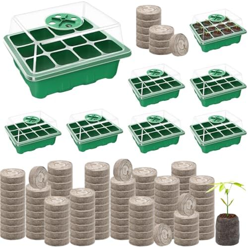 Seed Starter Tray with Peat Pellets, Green Starting Seeds Kit for Plants