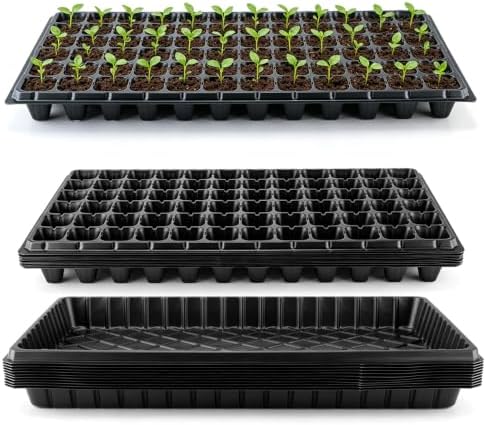 20 Pack Seed Starter Trays Heavy Duty Plastic Seedling Trays kit