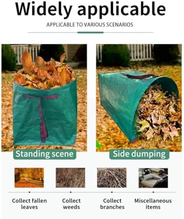 40 Gallon（150L）Dustpan-Type Garden Bag Collapsible Yard Waste Bag for Leaves, Reusable Garden Bag Container and Leaf Bag for Lawn Care and Gardening, Collapsible Trash Can
