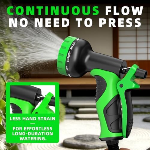 Garden Hose Nozzle with 10 Spray Patterns : 2 Pack High Pressure Water Sprayer for Car Washing, Pet Bathing & Lawn Care with Lock Feature & Comfort Grip – Fits All 3/4" Standard Hoses Thread