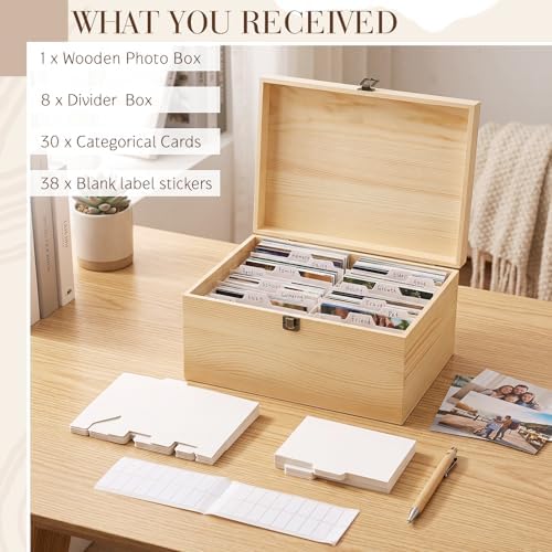 SiliFine Seed Storage Box Garden Seed Organizer with Divider Labels, Maple