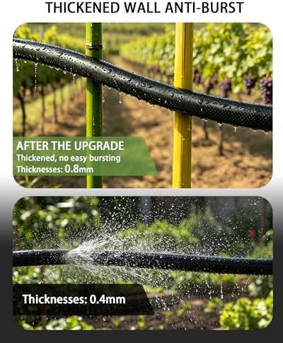 Flat Soaker Hose 100FT for Garden, 2Pack 50FT Upgrade Drip Irrigation Hose with Anodized Metal Ends and Heavy Duty Double-Layer, Leakproof & Flexible Water Saving 80% Hose for Lawn, Beds, Vegetable