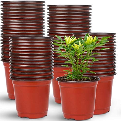 150 Pcs 4Inches Plastic Plants Nursery Pot, Seed Starting Pots