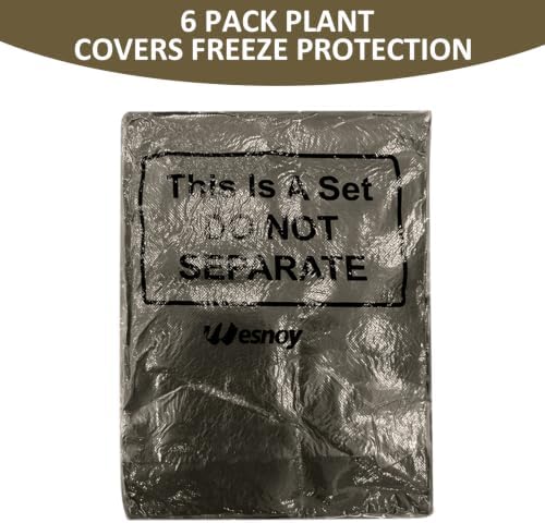 6 Pack Winter Plant Covers Freeze Protection, Brown