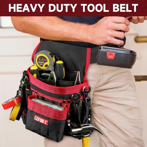 LEFOR·Z Tool Belt,14-Pockets Tool Belts for Men with Magnetic Tool Pouch