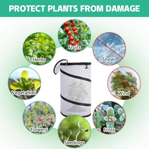 3 Pcs Pop Up Winter Frost Plant Cover, Garden Plants Freeze Protection Tent