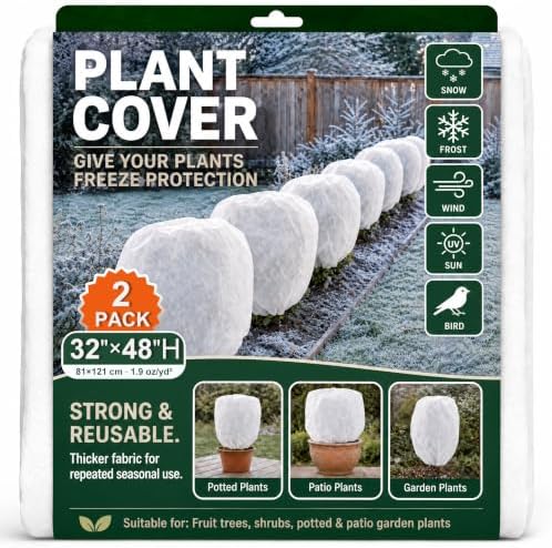Winter Plant Covers Freeze Protection, Tree & Shrub Covers 32"x48", 2 Pack