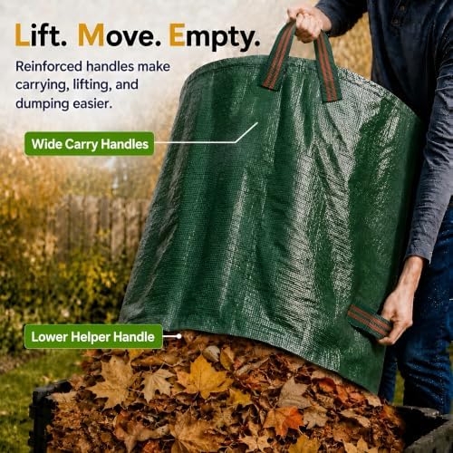 150 Gal Oversized Reusable Yard Waste Bags, 2-Pack, Leaf and Lawn Cleanup