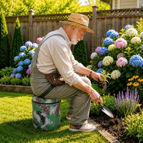 Wearable Garden Stool Gardening Stool Bench Seat Chair for Seniors Garden Gardening Gift Supplies Tools Accessories for Women Mom Outdoor Small Portable Fishing Stool Anti-Collapse EPP Foam (H=12.6")