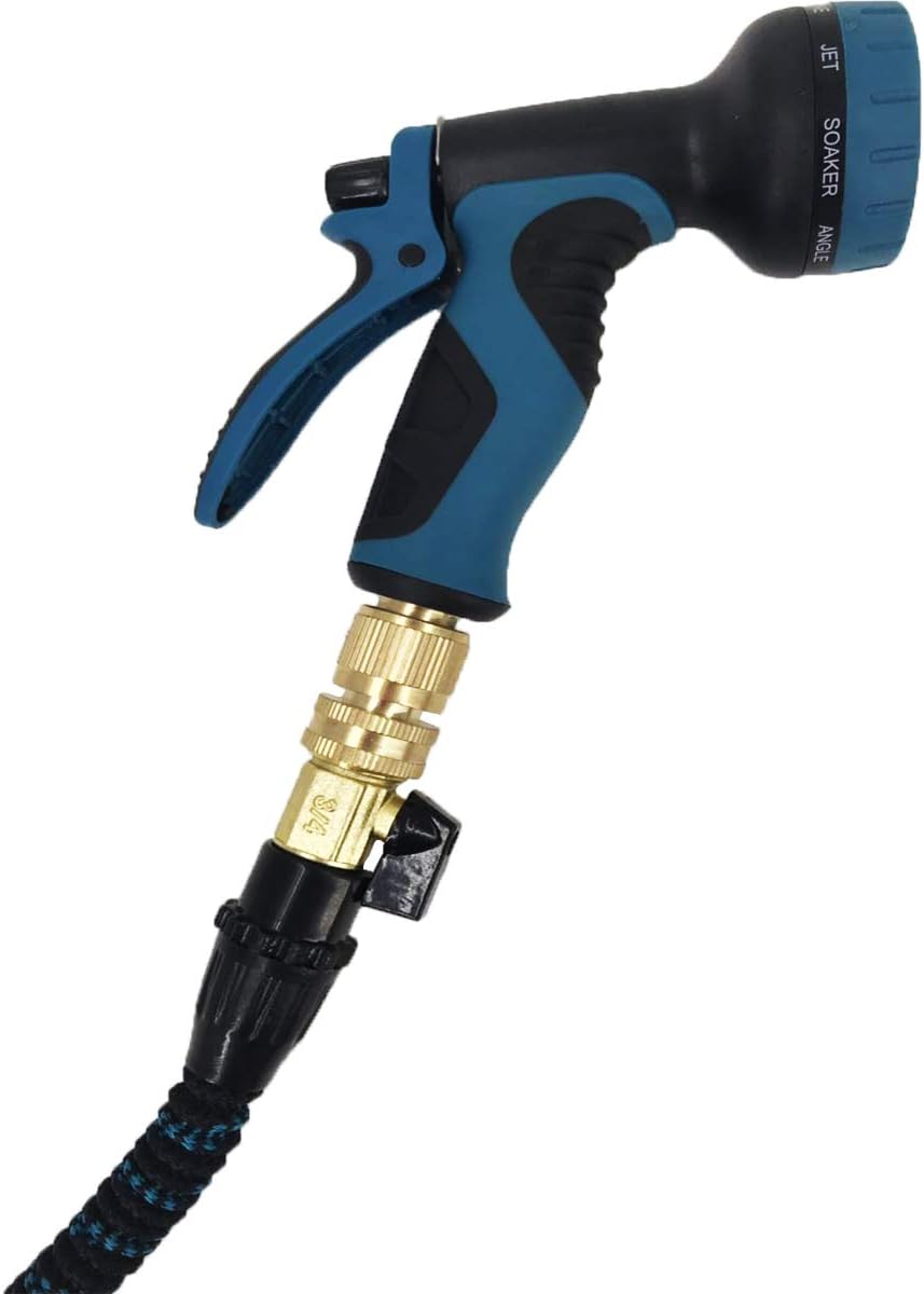 Garden Hose Quick Connectors, Solid Brass 3/4 inch GHT Thread Easy Connect Fittings No-Leak Water Hose Male Female Value Pack (5)