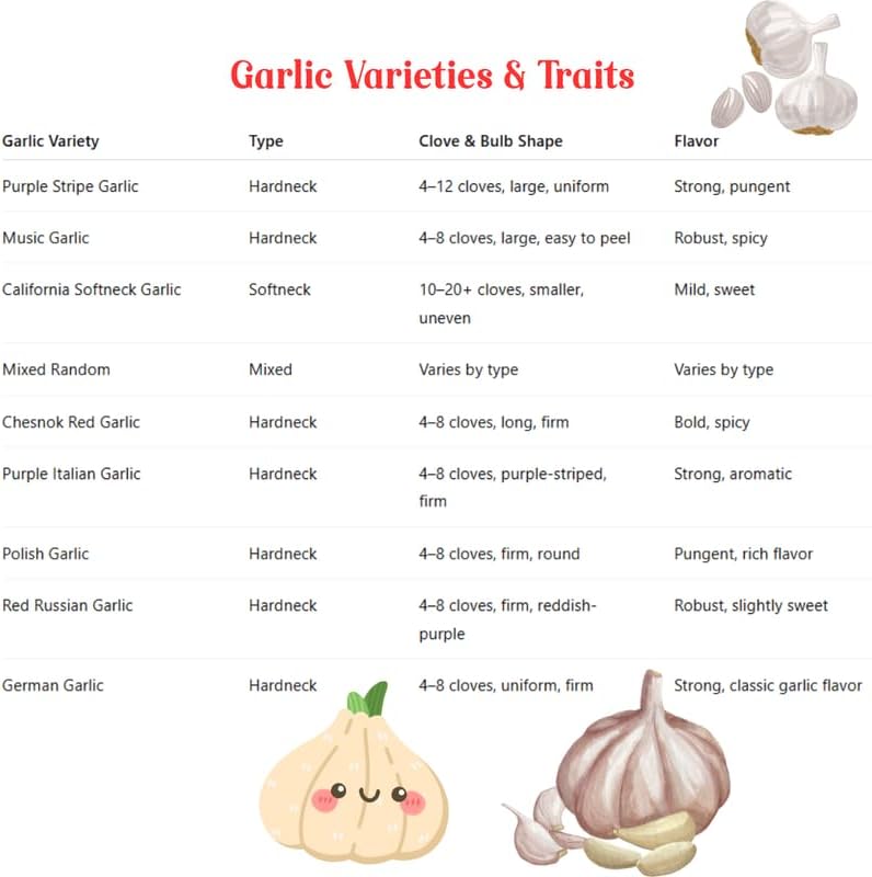 1 Pound Garlic for Planting in Fall Hardneck, 8 Purple Garlic Bulbs for Planting, Fresh and High Yield Bulb Variety Pack, Hardy and Fast Growing