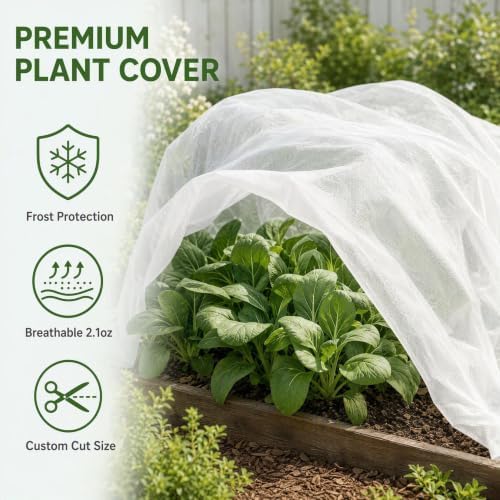 Plant Covers Freeze Protection, 6 x 50 Ft Floating Row Cover
