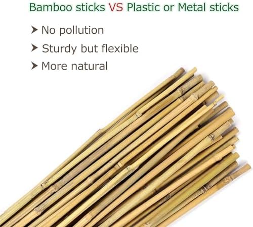 Bamboo Stakes for Plants, 20 Pack Plants Stakes 5 Feet(58in)