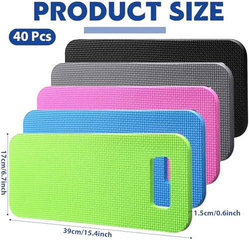 40 Pcs Garden Kneeling Pad Garden Knee Pad Thick Foam Knee Mat Waterproof Cushion for Kneeling Multi Functional and Church Kneeler for Praying, Baby Bath, Yoga, 15.4 x 6.7 Inch (Classic Color)