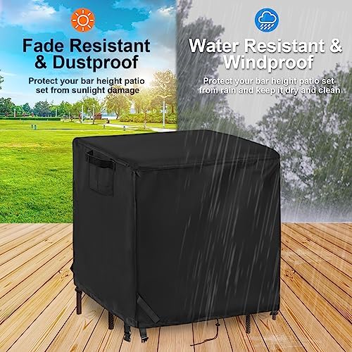 59 In Patio Bar Height Table Cover Square for 5 Piece Outdoor Furniture Set