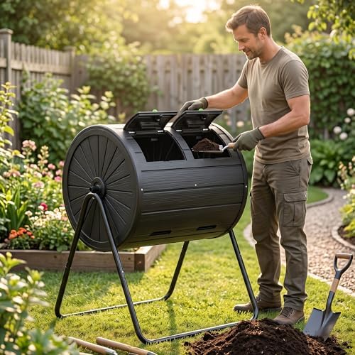 Compost Bin Outdoor 37.5 Gallon Black